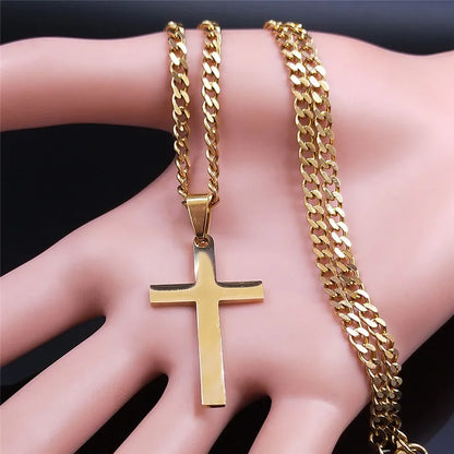 Gold Cross Chain Necklace