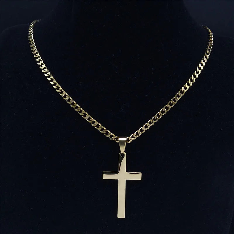 Gold Cross Chain Necklace