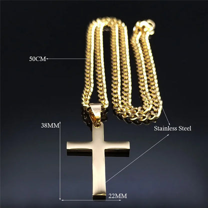 Gold Cross Chain Necklace