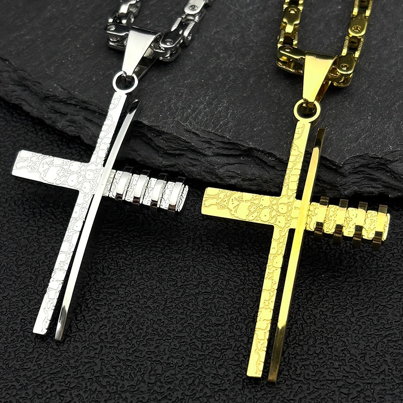 Wooden Cross Style Necklace