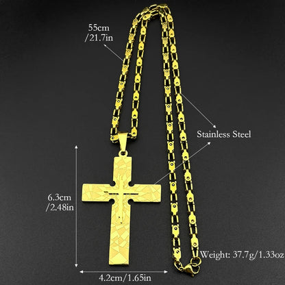 Big Jesus Cross Necklace