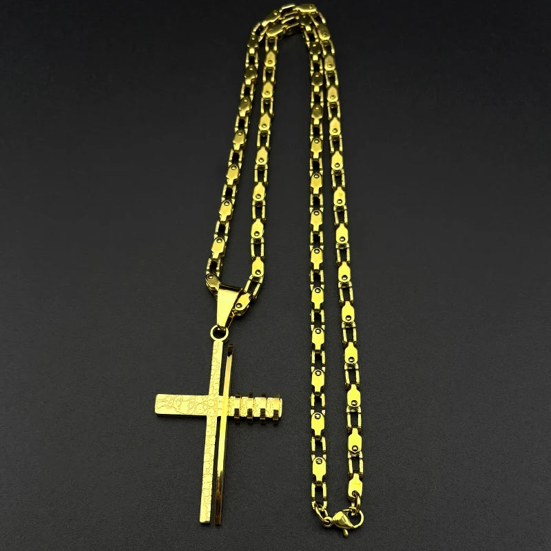 Wooden Cross Style Necklace