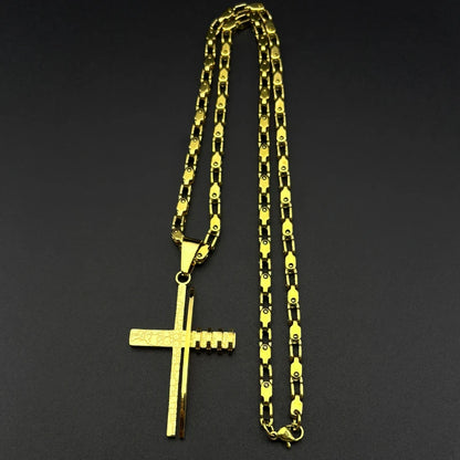 Wooden Cross Style Necklace
