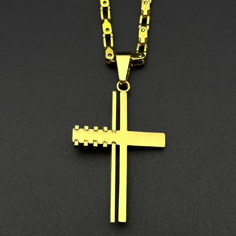 Wooden Cross Style Necklace