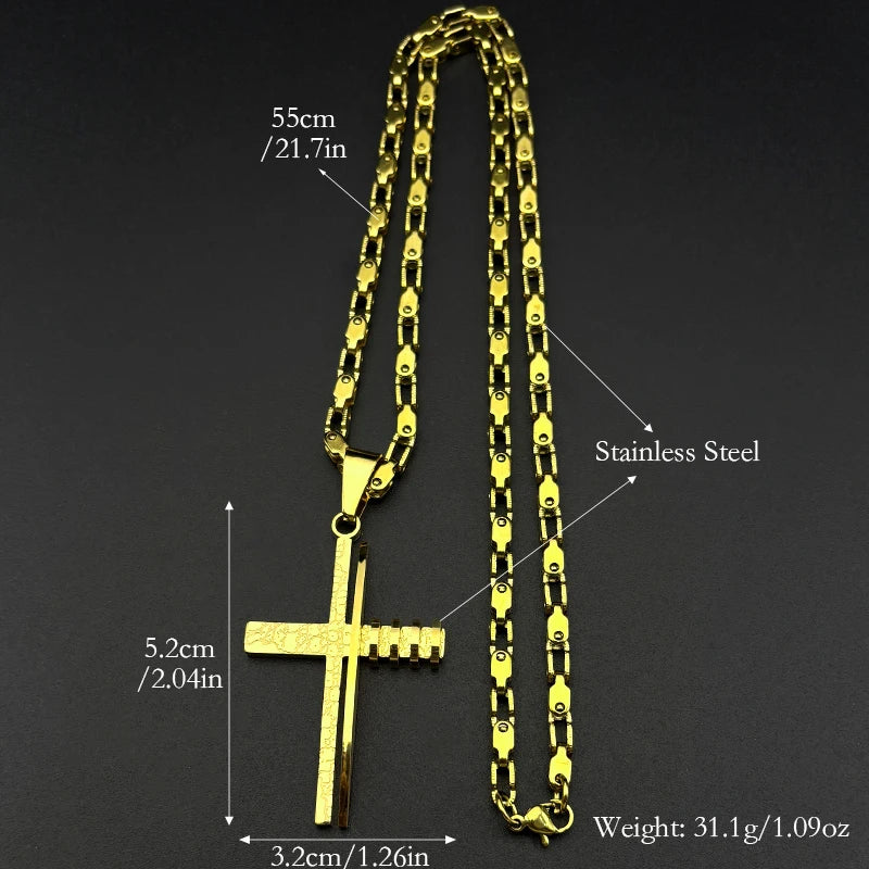 Wooden Cross Style Necklace