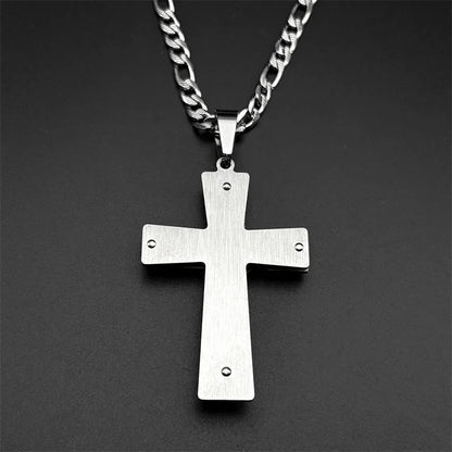 Jesus Steel Cross Necklace